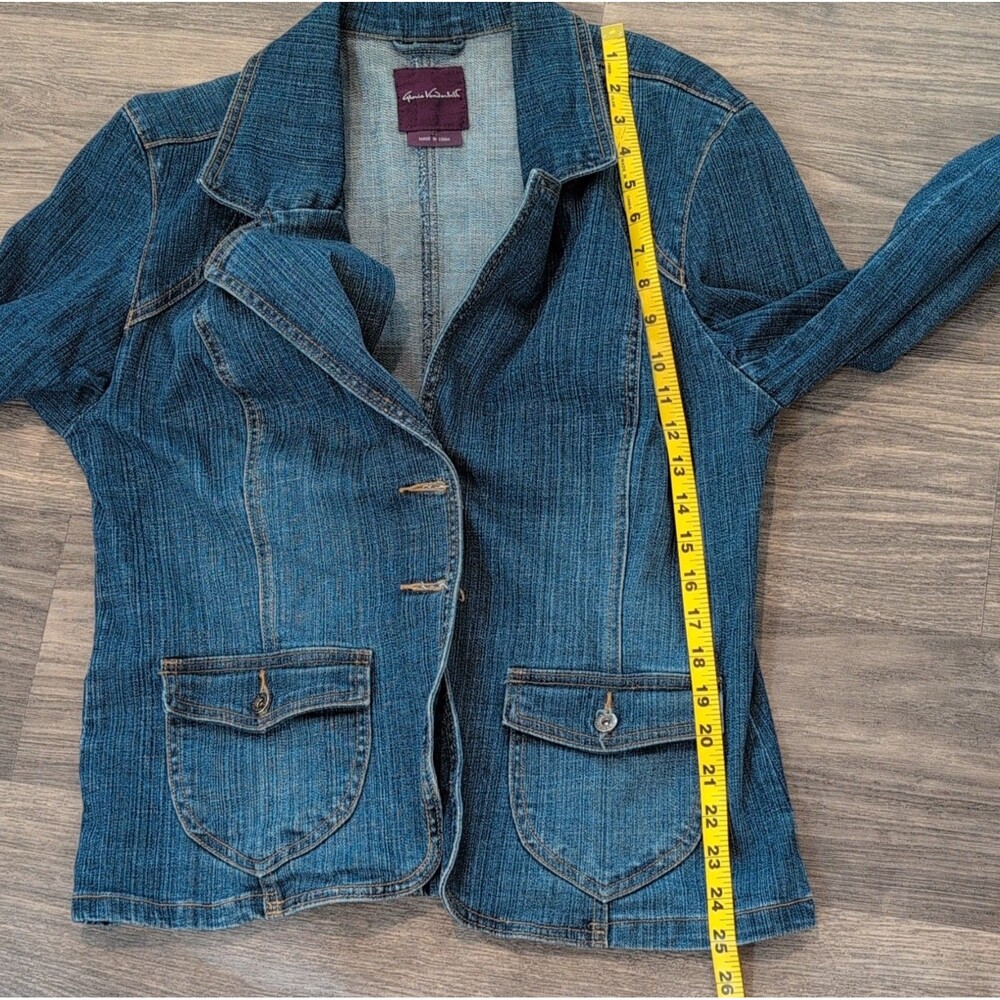 Gloria Vanderbilt Women's Blue Denim Jacket Collared Button Pockets Size XL - Picture 10 of 10